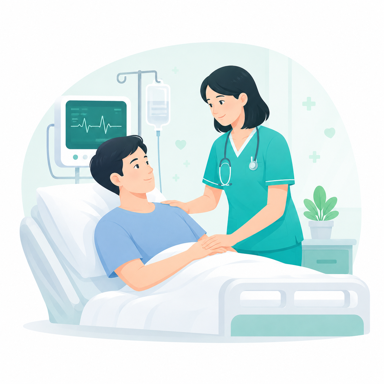 Nursing care and patient support during hospital stay at Nulife Hospitals