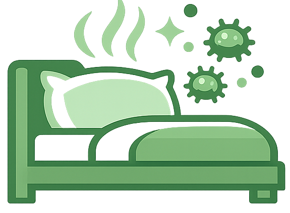 Symptoms that worsen indoors or around bedding and dust